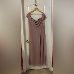 Off the shoulder blush pink dress
